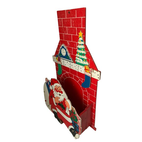 Vintage 1950s 60s Christmas Card Box Santa Chimney Made in Japan - Picture 4 of 9